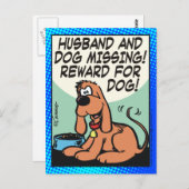 Man en Hond Vermist Briefkaart (Voorkant / Achterkant)