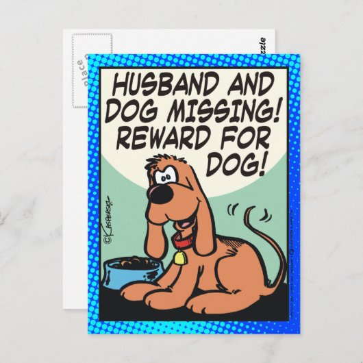 Man en Hond Vermist Briefkaart (Voorkant / Achterkant)