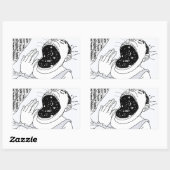 MAN EN KAMPEN RECHTHOEKIGE STICKER (Vel)