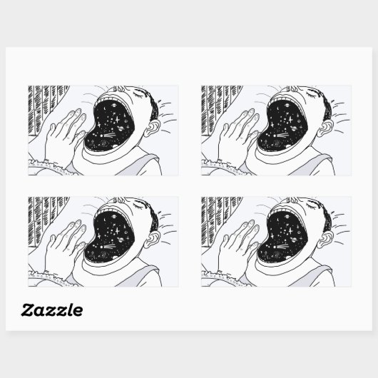 MAN EN KAMPEN RECHTHOEKIGE STICKER (Vel)