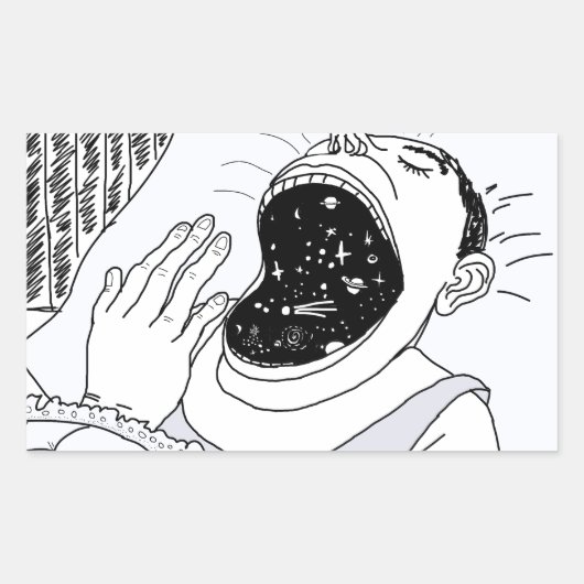 MAN EN KAMPEN RECHTHOEKIGE STICKER (Voorkant)