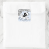 MAN EN KAMPEN VIERKANTE STICKER (Tas)