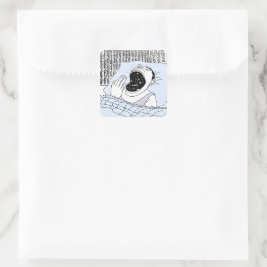 MAN EN KAMPEN VIERKANTE STICKER (Tas)