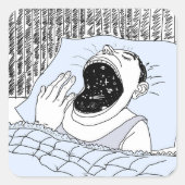 MAN EN KAMPEN VIERKANTE STICKER (Voorkant)