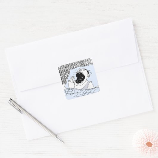 MAN EN KAMPEN VIERKANTE STICKER (Envelop)