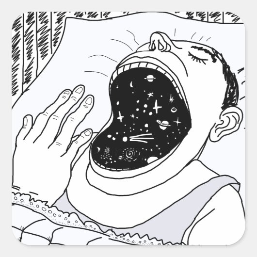 MAN EN KAMPEN VIERKANTE STICKER (Voorkant)