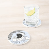 MAN EN KAMPEN ZANDSTEEN ONDERZETTER (Zijkant)