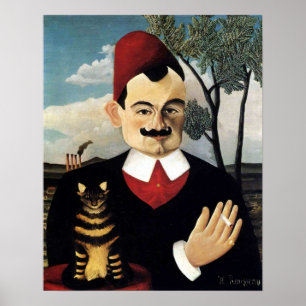 Man en kat, Henri Rousseau Poster