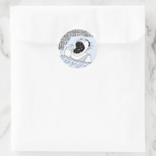 man en kosmos ronde sticker (Tas)