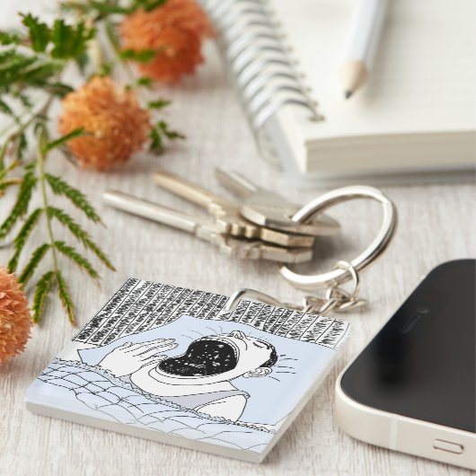 man en kosmos sleutelhanger (Voorkant Rechts)