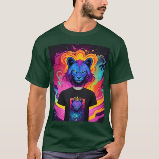 man en leeuwenmeisje t-shirt (Voorkant)