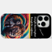 Man en leeuw's levendige band in natuur Case-Mate iPhone case (Achterkant (horizontaal))