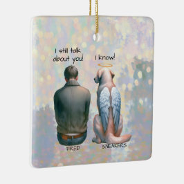 Man en Mannelijke Hond Memorial Keramisch Ornament