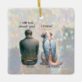 Man en Mannelijke Hond Memorial Keramisch Ornament (Voorkant)