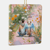 Man en Mannelijke Hond Memorial Keramisch Ornament (Rechts)