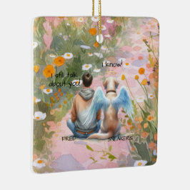 Man en Mannelijke Hond Memorial Keramisch Ornament