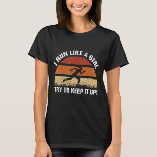 Man en marathonlopers die met het graven werken t-shirt
