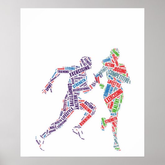 Man en meisje lopen poster (Voorkant)