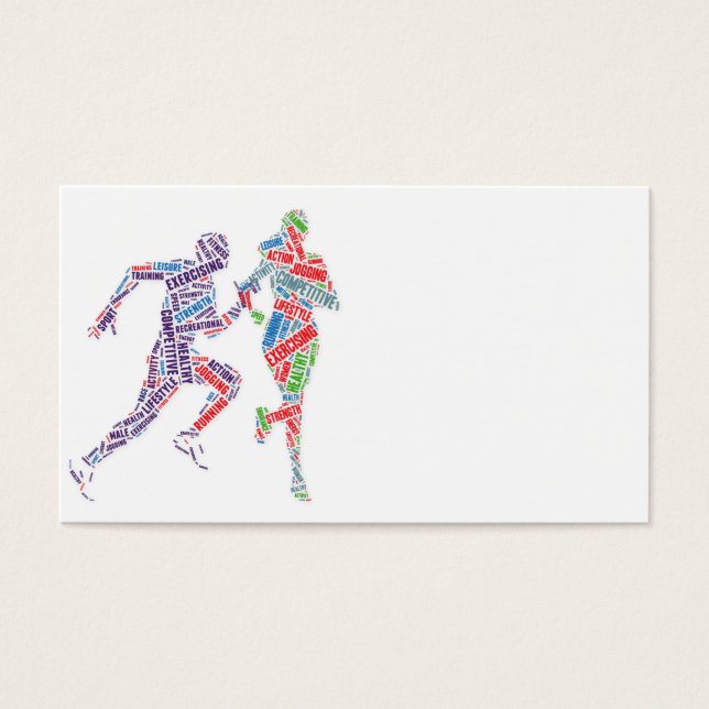 Man en meisje lopen visitekaartjes (Voorkant)