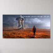 Man en olifant - motivatie prijsopgave poster (Voorkant)
