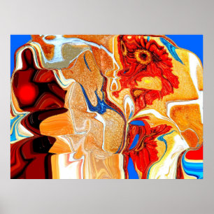 Man en opwarming van de aarde poster