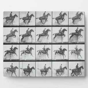Man en paard die een hek springen, bord 640 uit 'A Fotoplaat