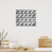 Man en paard die een hek springen, bord 640 uit 'A Poster (Keuken)