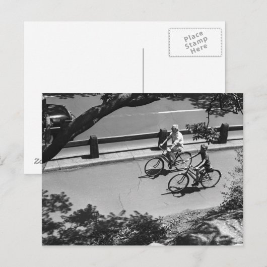 Man- en padfietsen briefkaart (Voorkant / Achterkant)