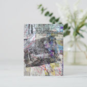 man en sjaals junk journal Mixed Media Collage Briefkaart (Staand voorkant)