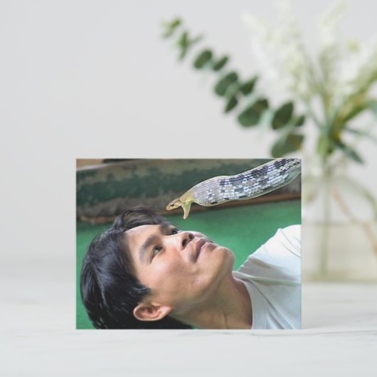 Man en Slang Briefkaart (Staand voorkant)