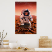 Man en Sojourner ontmoeten op Mars Poster (Keuken)