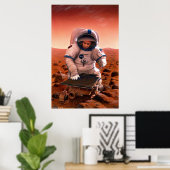 Man en Sojourner ontmoeten op Mars Poster (Thuiskantoor)