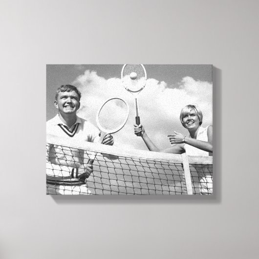 Man- en speeltennis canvas afdruk (Voorkant)