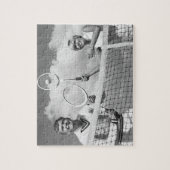 Man- en speeltennis legpuzzel (Verticaal)