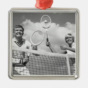 Man- en speeltennis metalen ornament
