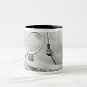 Man- en speeltennis tweekleurige koffiemok (Center)