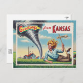 Man en Tornado groeten uit Kansas Briefkaart (Voorkant / Achterkant)