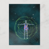 Man en universeel briefkaart (Voorkant)