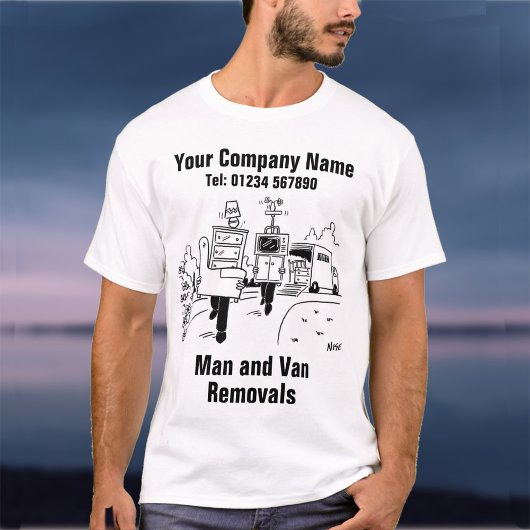 Man en Van de Cartoon van Versies aan Personaliser T-shirt