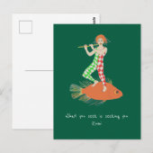 Man en vis briefkaart (Voorkant / Achterkant)