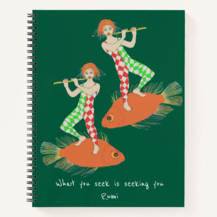 Man en vis notitieboek