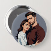 Man en vrouw - Enorme 4 Inch Fan Button (Voorkant /achterkant)