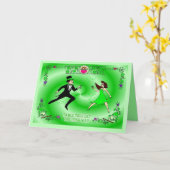 Man en vrouw Iers dansen Kaart (Gele Bloem)