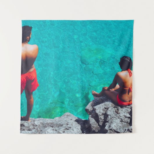 Man en vrouw in de buurt van het lichaam van het a wandkleed (Voorkant)