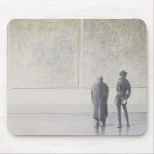 Man en vrouw in een Art Gallery Muismat