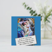 Man en vrouw in glas in lood save the date (Staand voorkant)