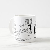 Man en vrouw in huwelijksbegeleiding Kantoor. Koffiemok (Voorkant links)