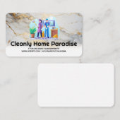 Man en vrouw kantoor schoonmaken visitekaartje (Voorkant / Achterkant)