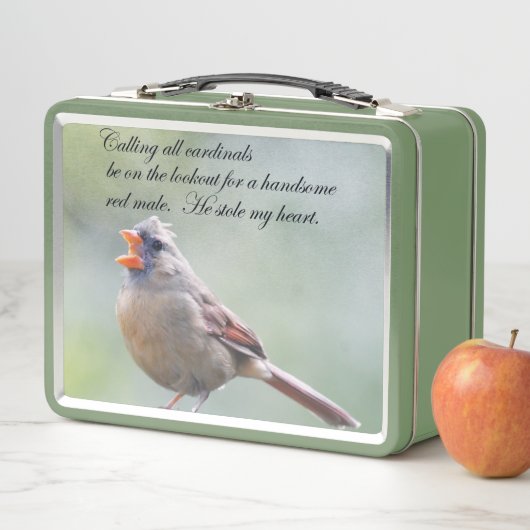 Man en Vrouw kardinale lunchbox (In situ)