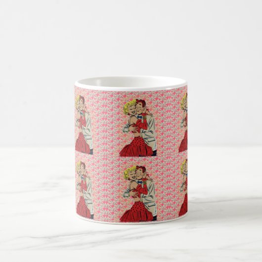 Man en vrouw knuffelen: romantische liefde Magische Mok (Center)